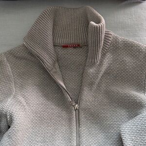 Prada made in Italy vintage gray zipper front sweater cardigan size 42
